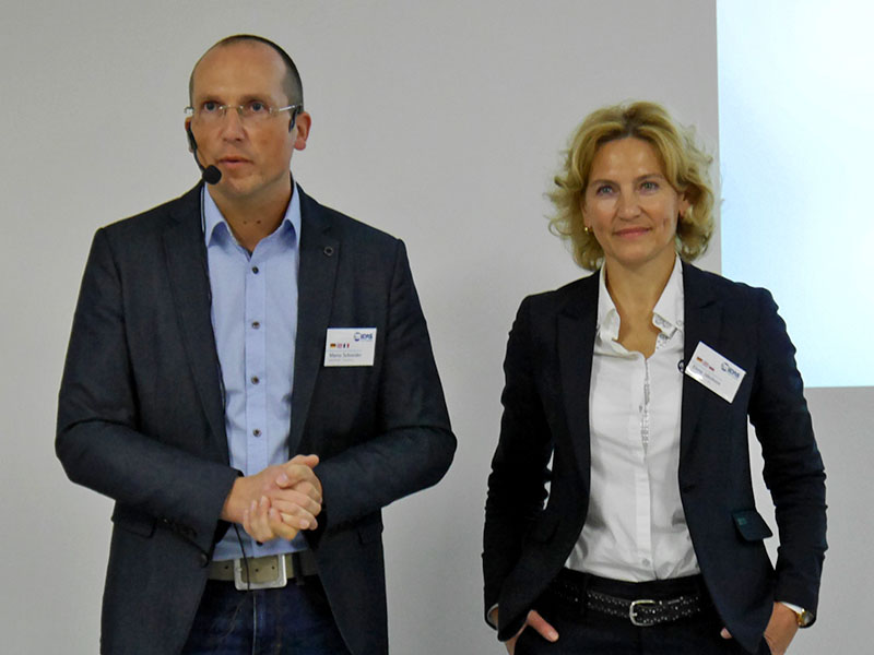 MIDAS Managing Director Elena Jakobson and Sales Manager Marco Schneider welcome the guests